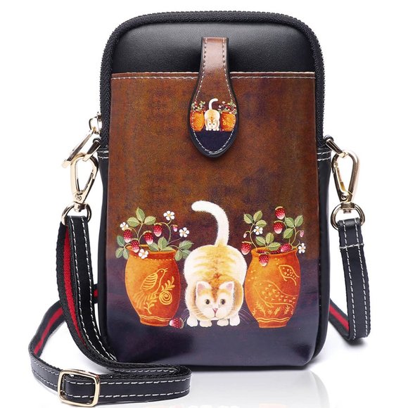 Aphison 3D Inkjet Cat Print Crossbody Phone Bag - Picture 1 of 6